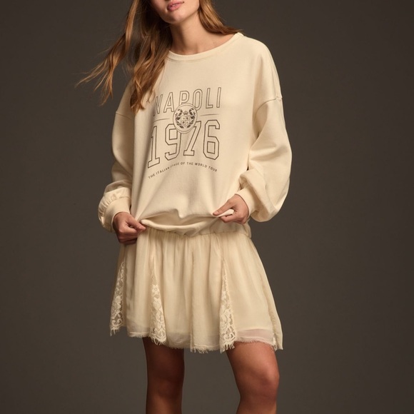 Pilcro Dresses & Skirts - Pilcro Cream Graphic Sweatshirt Dress